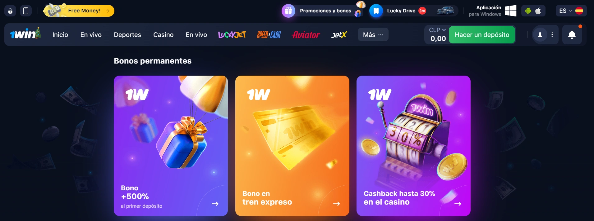 1Win Lucky Jet bonus
